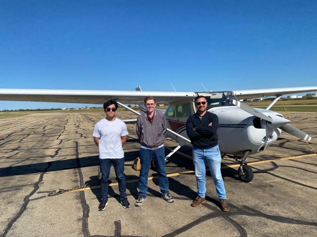 Alto training aircraft lined up for efficient flight operations away from busy taxiway traffic